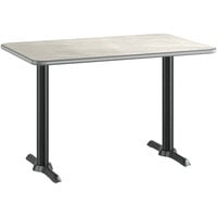 Lancaster Table & Seating 30" x 48" Reversible Gray / White Laminated Standard Height Table Top and Base Kit with 5" x 22" Base