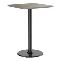 Lancaster Table & Seating 30" x 30" Reversible Gray / White Laminated Bar Height Table and Base Kit with 22" Cast Iron Base