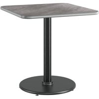 Lancaster Table & Seating 30" x 30" Reversible Gray / White Laminated Standard Height Table Top and Base Kit with 22" Base