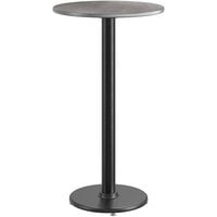 Lancaster Table & Seating 24" Reversible Gray / White Laminated Bar Height Table Top and Base Kit with 17" Base