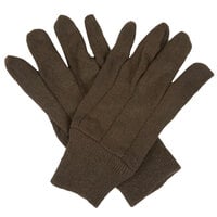 Standard Brown Polyester / Cotton Jersey Gloves - Large - 12/Pack