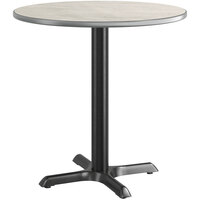 Lancaster Table & Seating 30" Reversible Gray / White Laminated Standard Height Table Top and Base Kit with 22 x 22" Base