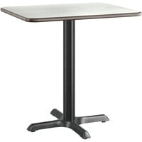 Lancaster Table & Seating 24" x 30" Reversible White Birch / Ash Laminated Standard Height Table Top and Base Kit with 22 x 22" Base