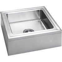 Just Manufacturing C-2523 25" 16-Gauge Stainless Steel One Compartment Floor Mop Sink - 20" x 18" x 8" Bowl