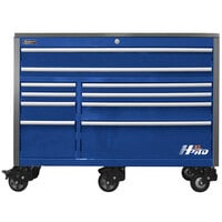 Homak HXL Pro Series 60" Blue 10-Drawer Roller Cabinet with Stainless Steel Top HX04060112