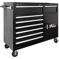 Homak H2Pro 56" Black 8-Drawer Roller Cabinet with 2-Drawer Compartment BK04056082