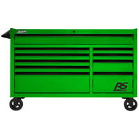 Homak RS Pro 54" Lime Green 10-Drawer Roller Cabinet LG04054010
