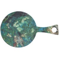 cheforward™ by GET Lapis 9 5/8" Round Parrot Wing Melamine Serving Board with Handle - 12/Case