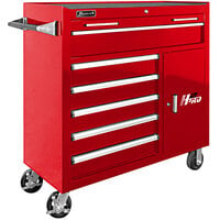 Homak H2Pro 41" Red 6-Drawer Roller Cabinet with 2-Drawer Compartment RD04041062
