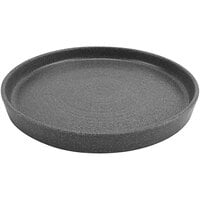 cheforward™ by GET Infuse 12" Round Stone Grey / Black Melamine Plate with Raised Rim - 8/Case