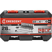 Crescent CSWS2C 26-Piece 1/4 inch Drive 6 Point Standard & Deep SAE Mechanics Tool Set