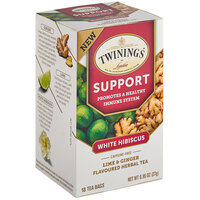 Twinings Support White Hibiscus, Lime & Ginger Herbal Tea Bags - 18/Box