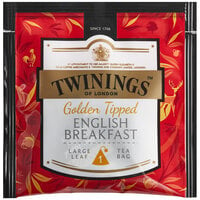 Twinings Golden Tipped English Breakfast Large Leaf Pyramid Tea Sachets - 100/Case