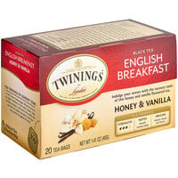 Twinings English Breakfast with Honey & Vanilla Tea Bags - 20/Box