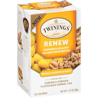 Twinings Renew Fennel & Burdock Root, Lemon & Ginger Herbal Tea Bags - 18/Box