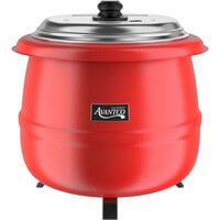 Avantco S600RD 14 Qt. Round Countertop Red Food / Soup Kettle Warmer - 120V, 600W