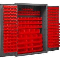 Durham Mfg 48 inch x 24 inch x 72 inch Storage Cabinet with 186 Red Bins 2502-186-1795