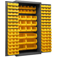 Durham Mfg 36 inch x 24 inch x 72 inch Storage Cabinet with 126 Yellow Bins 2501-BDLP-126-95