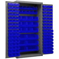 Durham Mfg 36 inch x 24 inch x 72 inch Storage Cabinet with 126 Blue Bins 2501-BDLP-126-5295