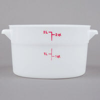 Cambro 2 Qt. White Round Polyethylene Food Storage Container