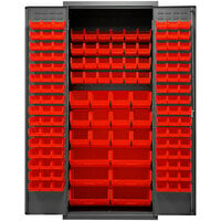 Durham Mfg 36 inch x 24 inch x 84 inch Storage Cabinet with 138 Red Bins 2500-138B-1795