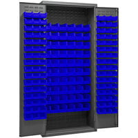 Durham Mfg 36 inch x 18 inch x 84 inch Storage Cabinet with 156 Blue Bins 2603-156B-5295