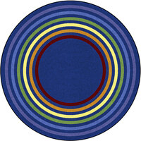 Joy Carpets Kid Essentials Rainbow Rings 13' 2" Multicolored Round Area Rug