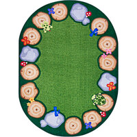 Joy Carpets Kid Essentials Stumped Multicolored Oval Area Rug
