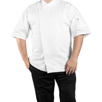Uncommon Threads Calypso Pro Vent White Customizable Short Sleeve Chef Coat with Mesh Back 0428 - 5X