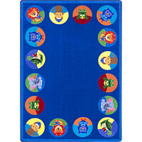 Joy Carpets Kid Essentials Animal Readers Multi-Colored Rectangle Area Rug