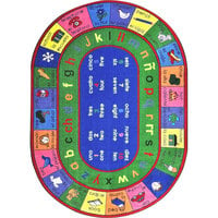 Joy Carpets Kid Essentials LenguaLink (Spanish) Multi-Colored Oval Area Rug