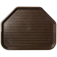 Carlisle CT1713TR69 Cafe 14 inch x 18 inch Chocolate Trapezoid Plastic Fast Food Tray - 12/Case