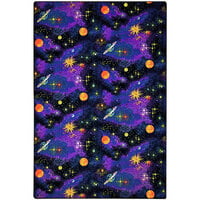 Joy Carpets Neon Lights Space Explorer 7' 6" x 12' Fluorescent Rectangular Area Rug