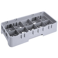 Cambro 10HS434151 Soft Gray Camrack 10 Compartment 5 1/4 inch Half Size Glass Rack