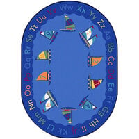 Joy Carpets Kid Essentials Smooth Sailing Multicolored Oval Area Rug