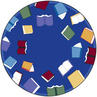 Joy Carpets Kid Essentials Fly Away with Reading Multi-Colored Round Area Rug