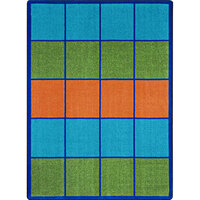 Joy Carpets Kid Essentials Squares To Spare Multicolored Rectangular Area Rug