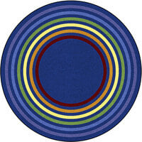 Joy Carpets Kid Essentials Rainbow Rings 7' 7" Multicolored Round Area Rug
