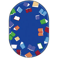 Joy Carpets Kid Essentials Fly Away with Reading Multi-Colored Oval Area Rug