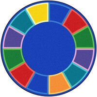 Joy Carpets Kid Essentials Color Tones Multi-Colored Round Area Rug