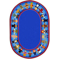 Joy Carpets Kid Essentials Children of Many Cultures Multi-Colored Oval Area Rug