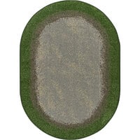Joy Carpets Kid Essentials Urban Edges 10' 9" x 13' 2" Meadow Oval Area Rug