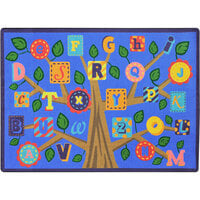 Joy Carpets Kid Essentials Alphabet Leaves Soft Rectangle Area Rug