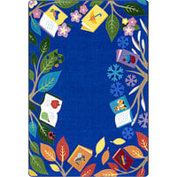 Joy Carpets Kid Essentials Books for All Seasons 7' 8" x 10' 9" Multi-Colored Rectangle Area Rug