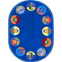 Joy Carpets Kid Essentials Animal Readers Multi-Colored Oval Area Rug