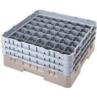Cambro 49S638184 Beige Camrack Customizable 49 Compartment 6 7/8 inch Glass Rack