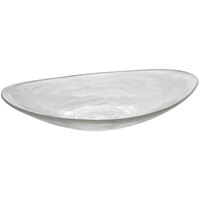 Bon Chef 17 1/4" x 11" Oval Frost Shallow Resin Bowl