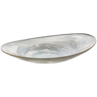 Bon Chef 15 3/4" x 10 1/2" Oval Frost Shallow Resin Bowl
