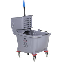 Lavex 35 Qt. Gray Mop Bucket & Side Press Wringer Combo