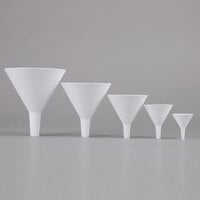 Tablecraft 5 5-Piece White Plastic Funnel Set